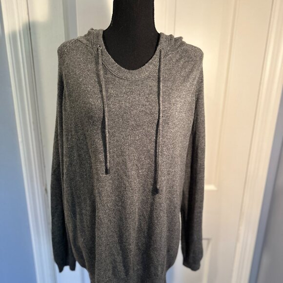 Neiman Marcus Cashmere Collection Grey Hoodie, Ladies Large - Picture 1 of 8